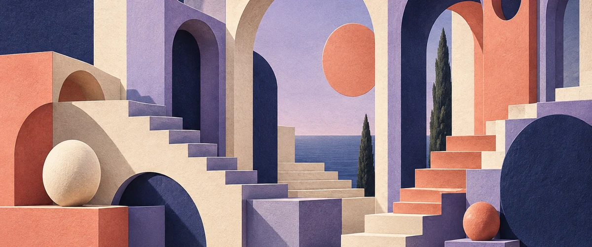 Arquitectura de arcos y piezas que encajan